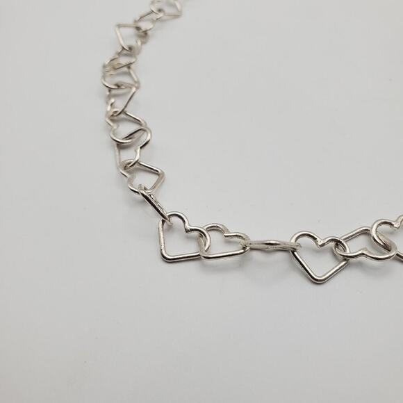 Milor Italy 925 Sterling Silver Open Heart Links 18” Necklace 20.5 Grams - Picture 3 of 8